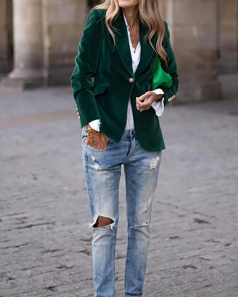 GEMMA™ | BLAZER DE TERCIOPELO ELEGANTE