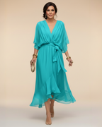 MÓNICA™ | VESTIDO DE CHIFÓN ESCOTE EN V