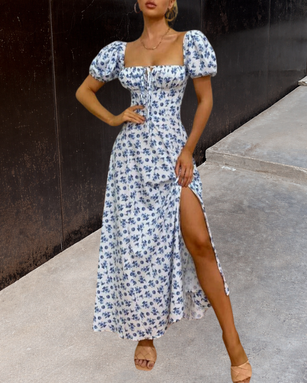 VERÓNICA™ | VESTIDO MANGAS ABULLONADAS