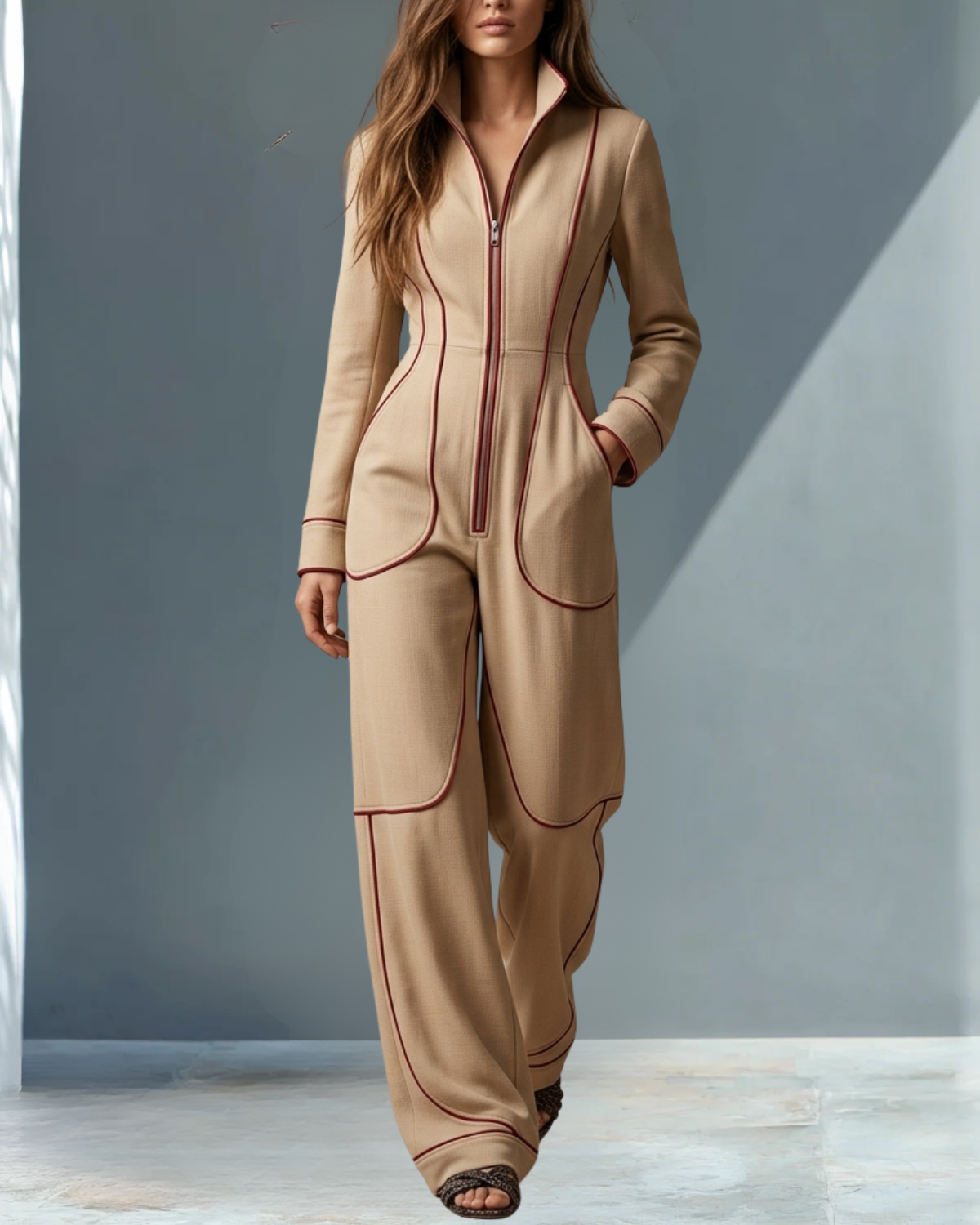 ABRIL™ | OVEROL DE MEZCLILLA DE PIERNA ANCHA