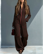 ABRIL™ | OVEROL DE MEZCLILLA DE PIERNA ANCHA