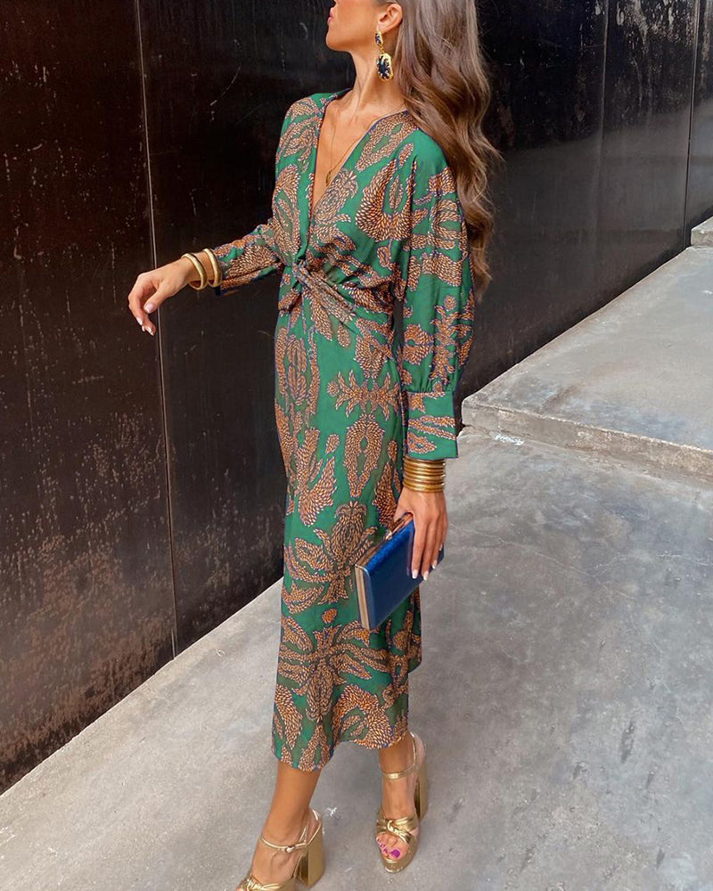 SILVANA™ | VESTIDO MIDI CON ESTAMPADO