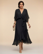 MÓNICA™ | VESTIDO DE CHIFÓN ESCOTE EN V