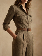 OLGA™ | JUMPSUIT DE LANA ESCOCESA TWEED