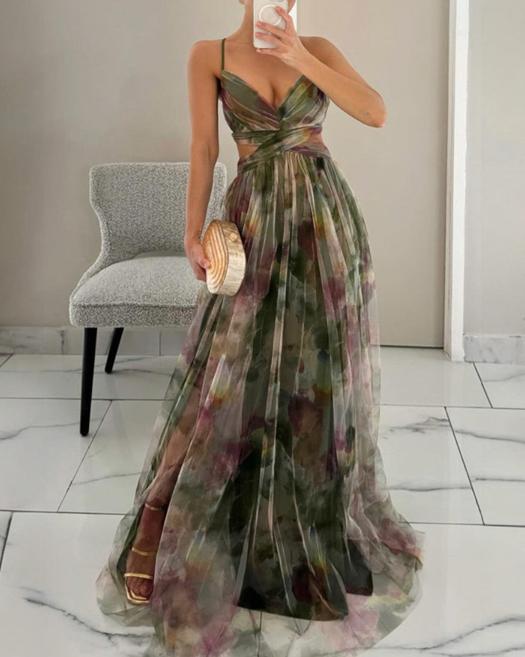 AROA™ | VESTIDO MAXI FLORAL ENCANTADOR