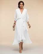 MÓNICA™ | VESTIDO DE CHIFÓN ESCOTE EN V
