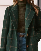 DINA™ | ABRIGO DE LANA A CUADROS