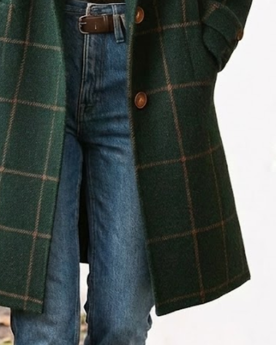 DINA™ | ABRIGO DE LANA A CUADROS