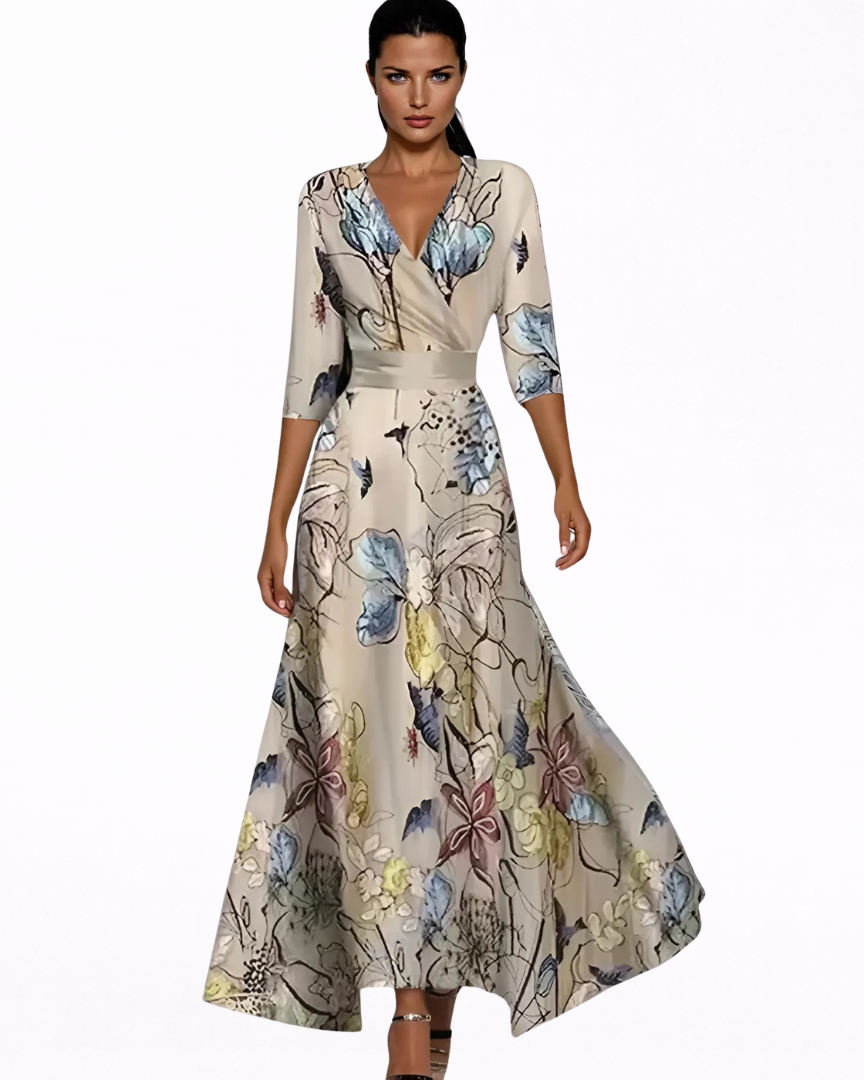 EMILIA™ | VESTIDO LARGO FLORAL ELEGANTE