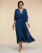 MÓNICA™ | VESTIDO DE CHIFÓN ESCOTE EN V
