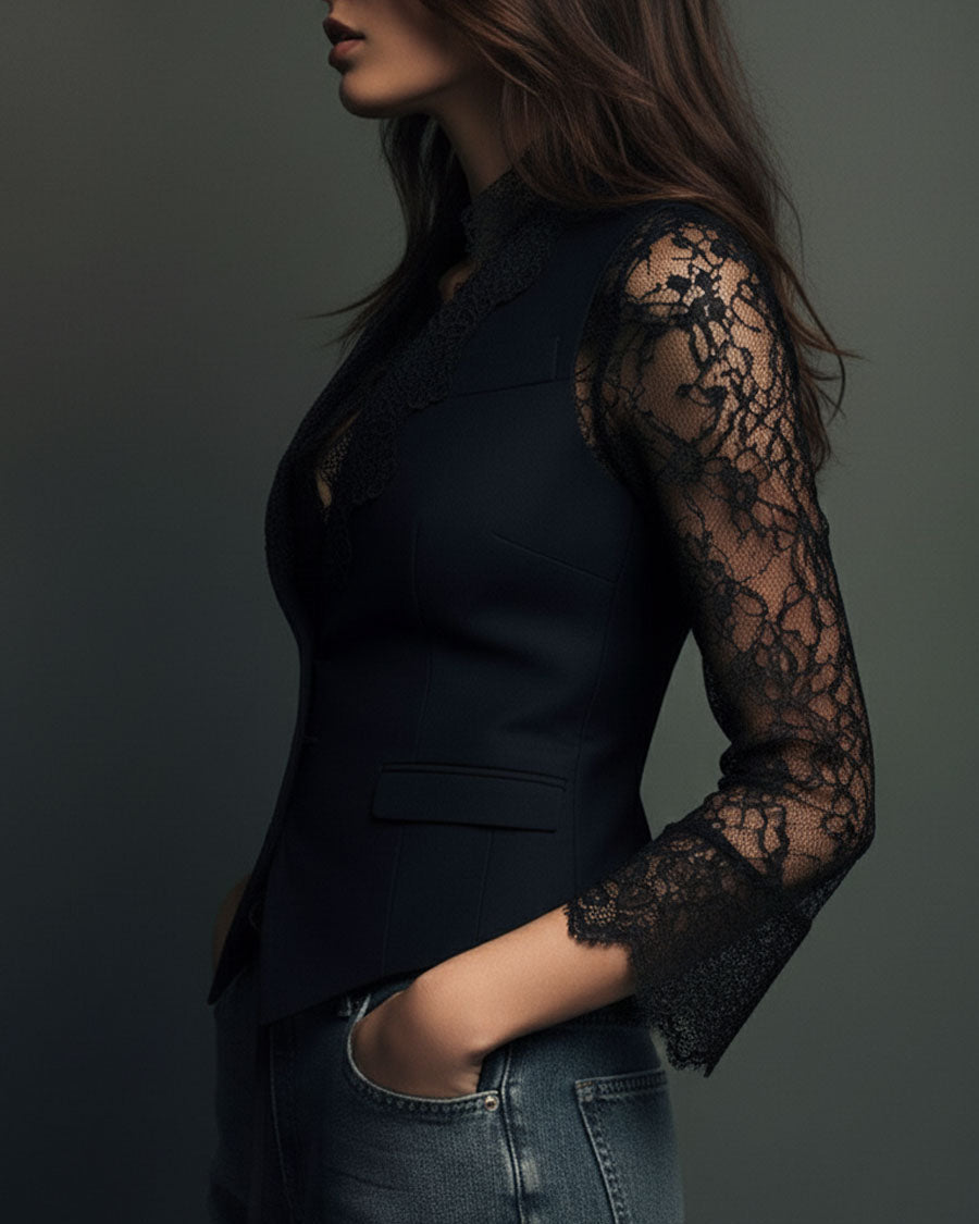 CRISTINA™ | BLAZER CON ENCAJE