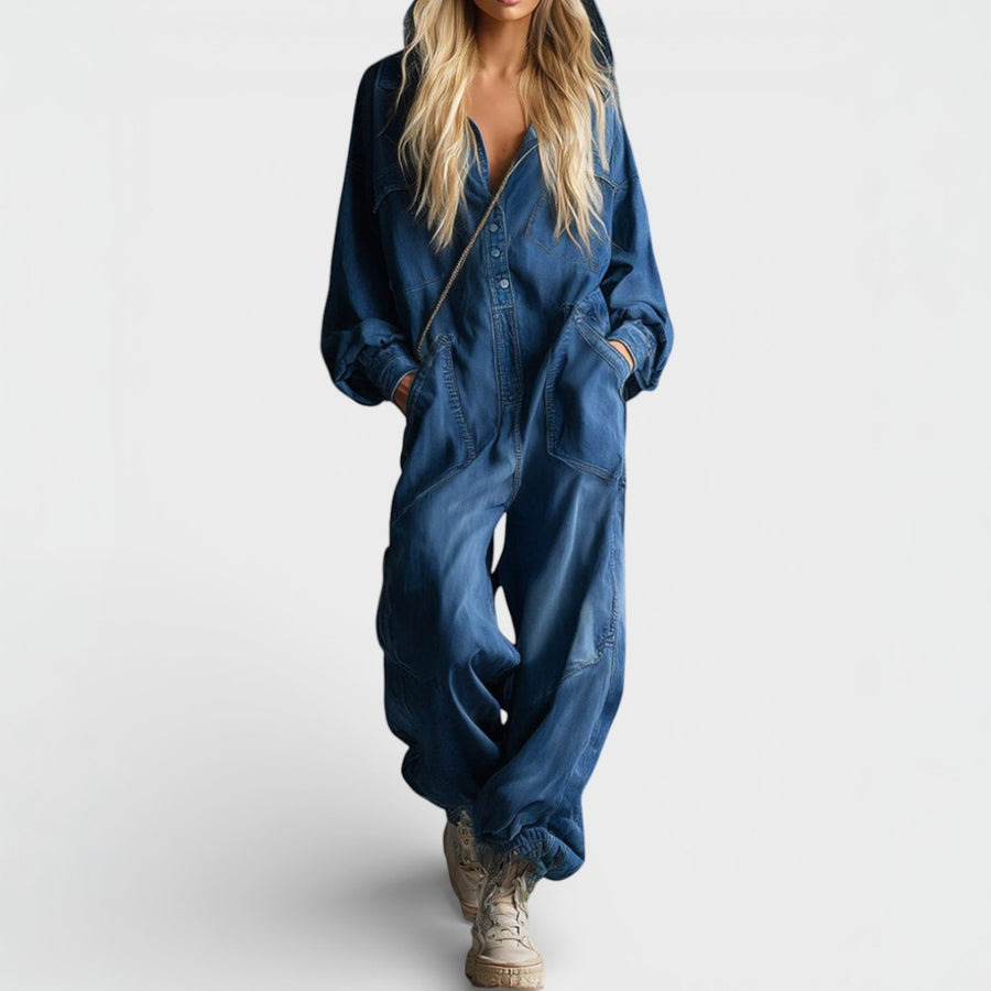 NADIA™ | OVEROL DE MEZCLILLA DE MANGA LARGA