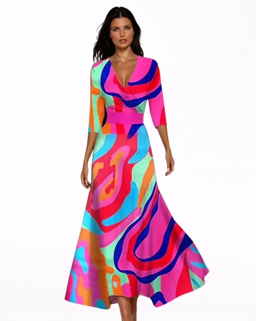 EMILIA™ | VESTIDO LARGO FLORAL ELEGANTE
