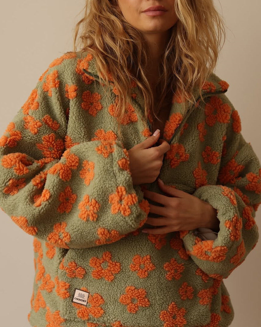 MARISOL™ | SUÉTER DE FELPA ESTAMPADO FLORAL