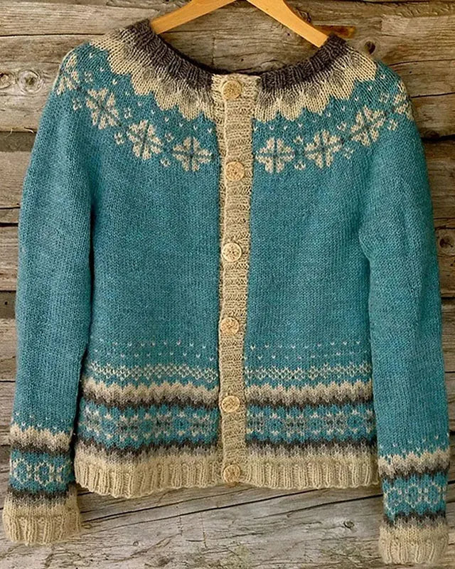 SANDRA™ | CÁRDIGAN VINTAGE DE PUNTO ISLANDÉS