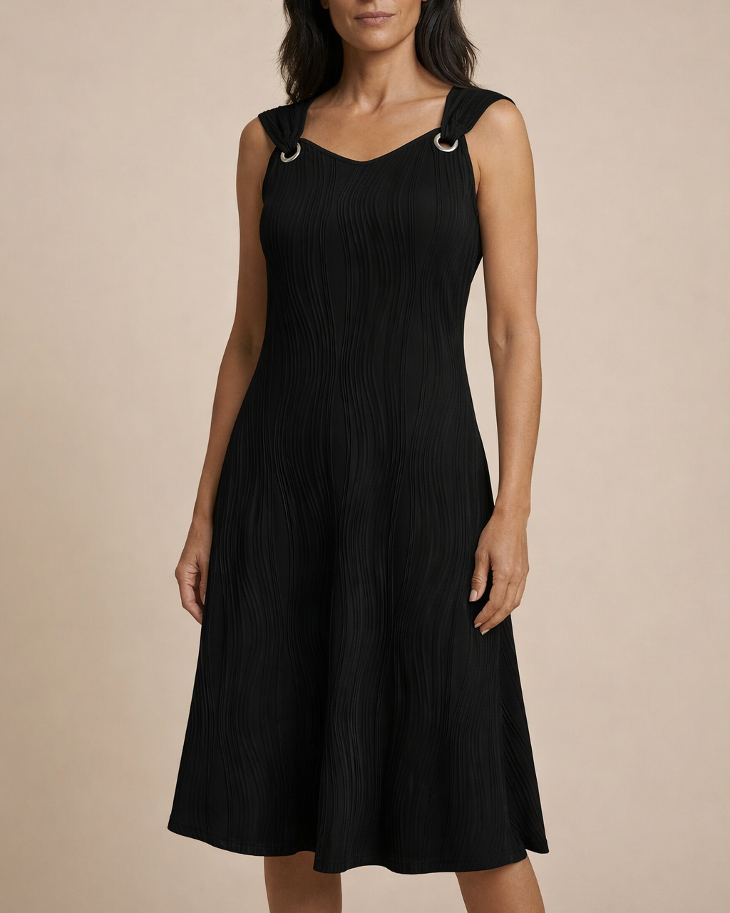 SARITA™ | VESTIDO MINI SIN MANGAS CON CUELLO EN V