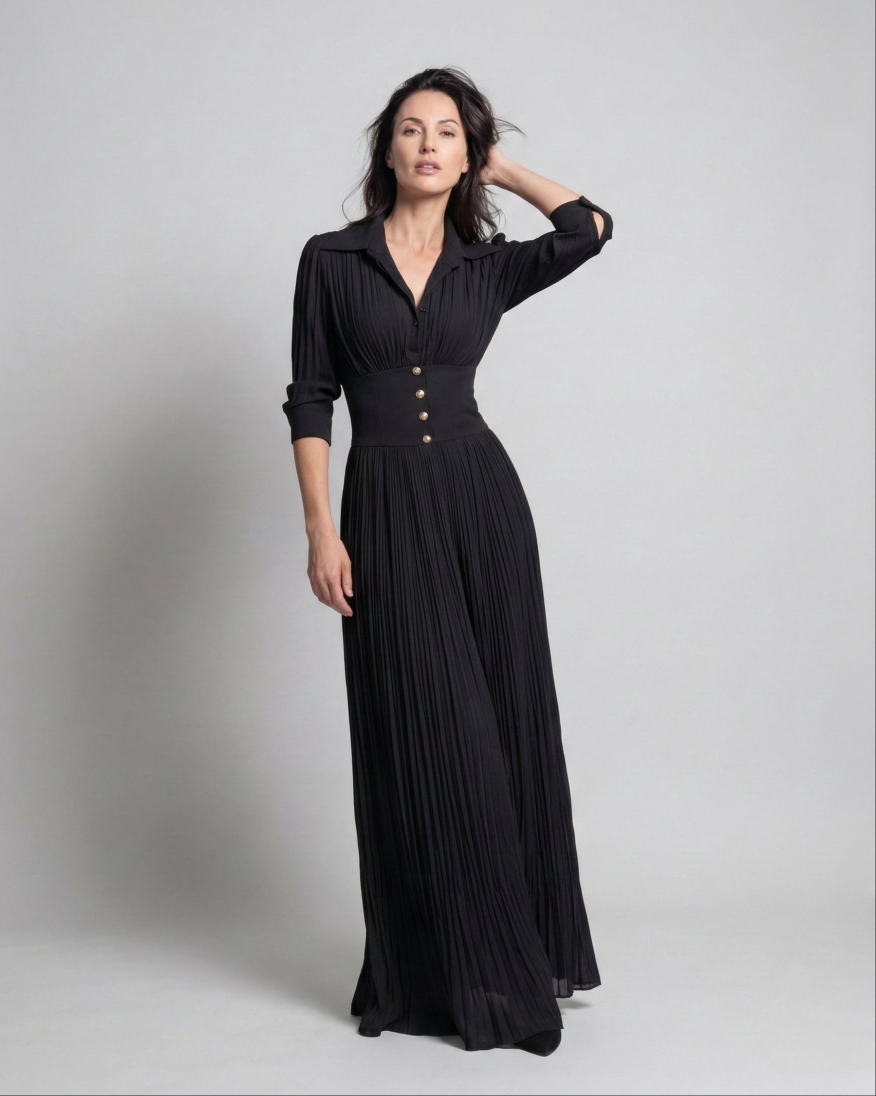 MARGOT™ | VESTIDO MAXI DE CUELLO SOLAPADO