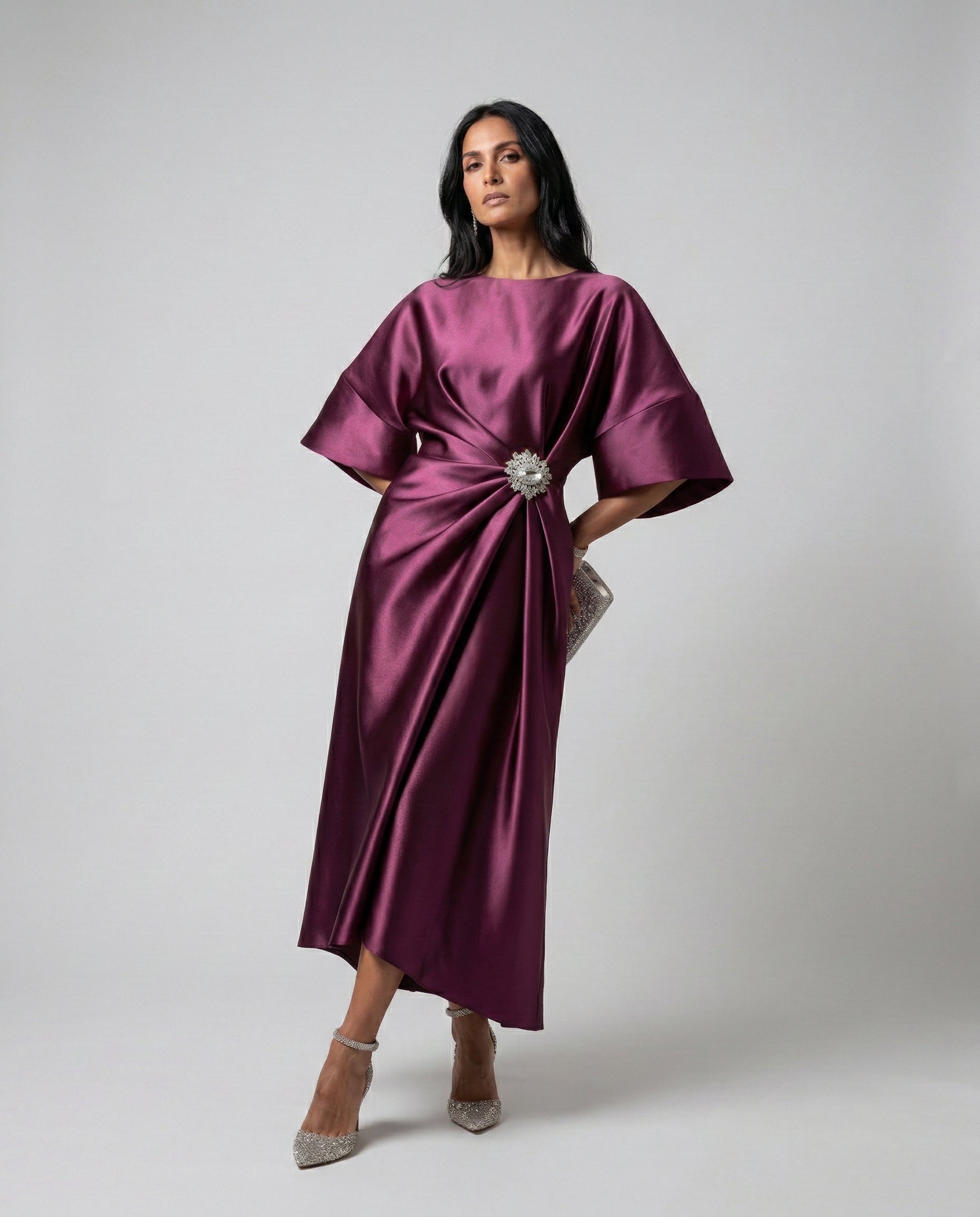 LUZ™ | VESTIDO LARGO DE SATÉN PREMIUM