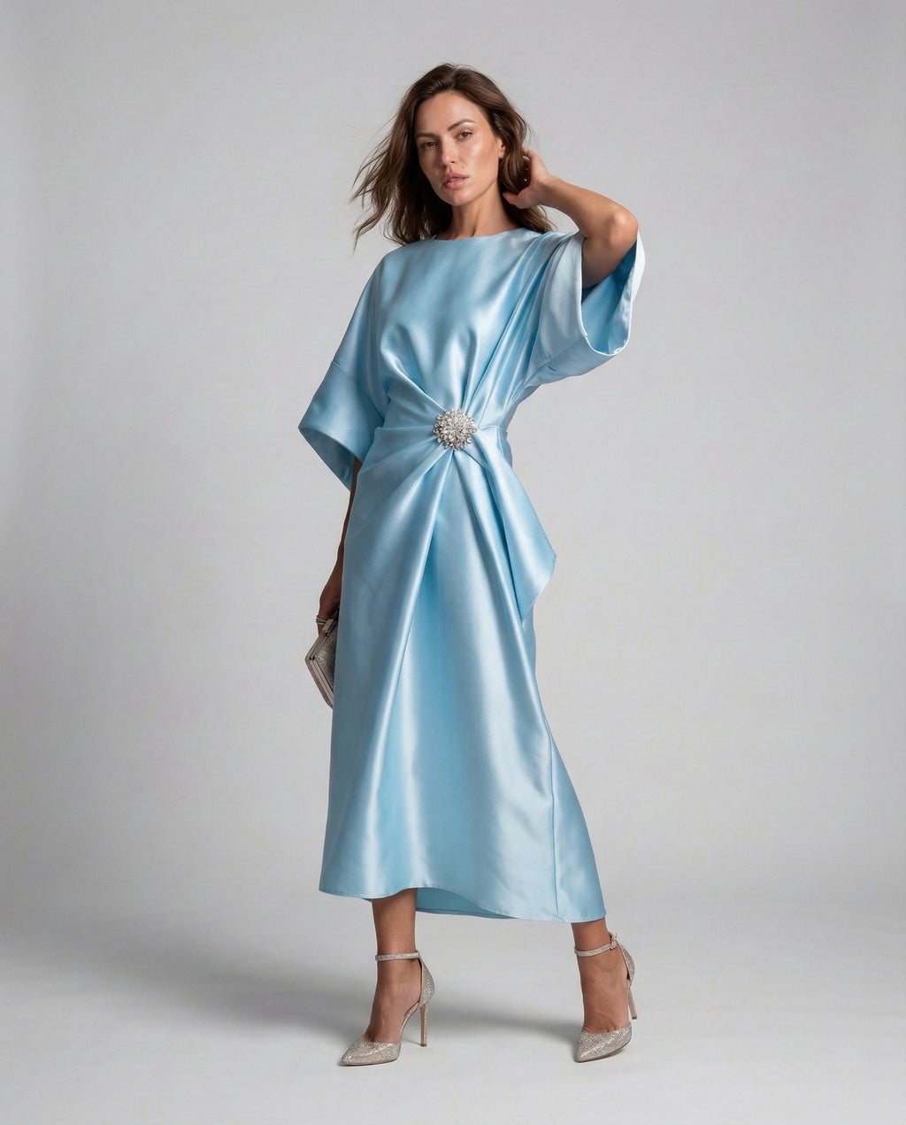 LUZ™ | VESTIDO LARGO DE SATÉN PREMIUM