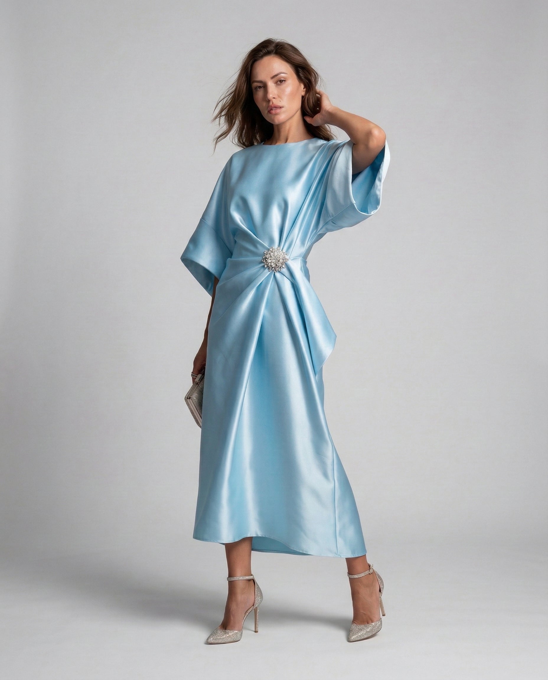 LUZ™ | VESTIDO LARGO DE SATÉN PREMIUM