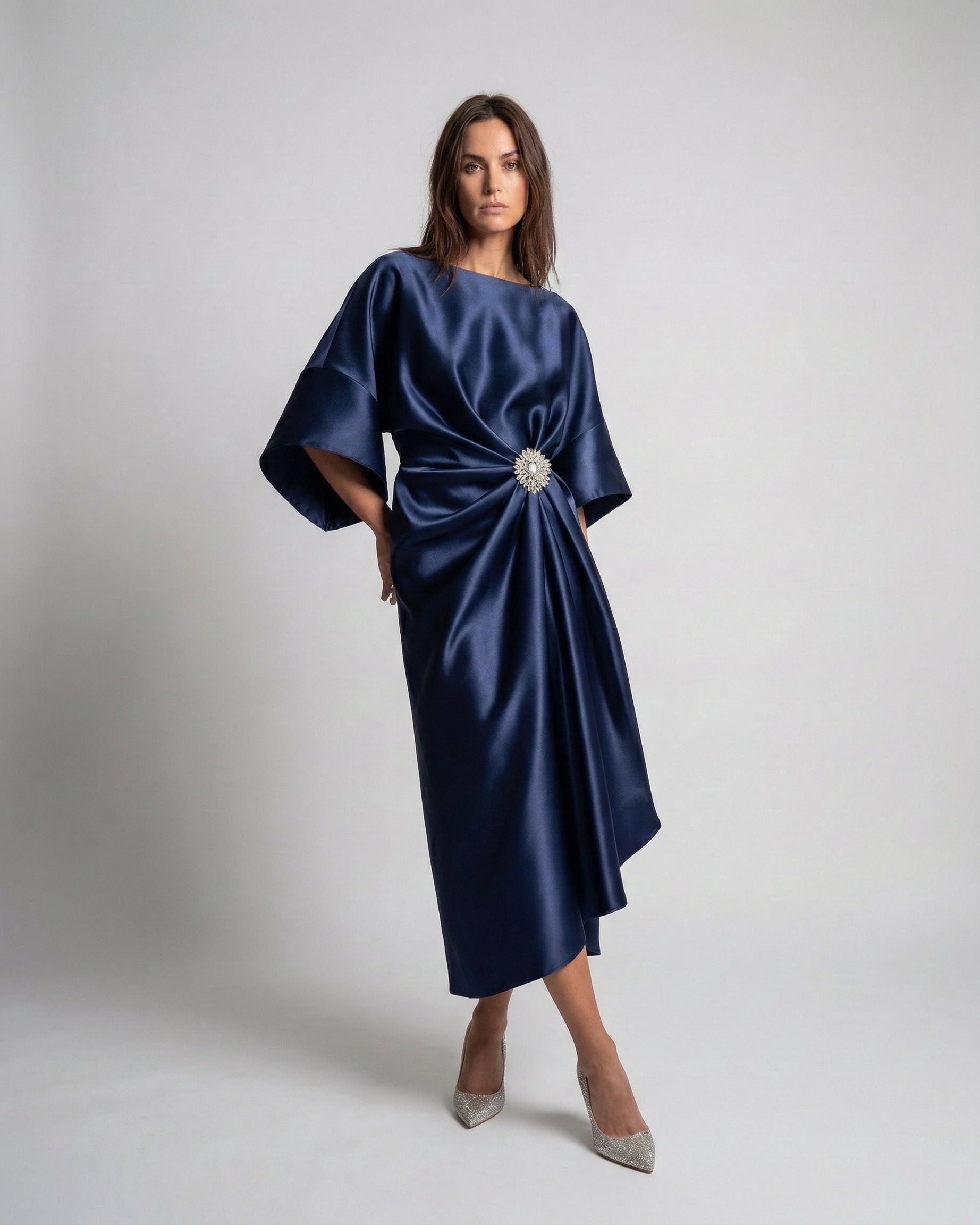 LUZ™ | VESTIDO LARGO DE SATÉN PREMIUM