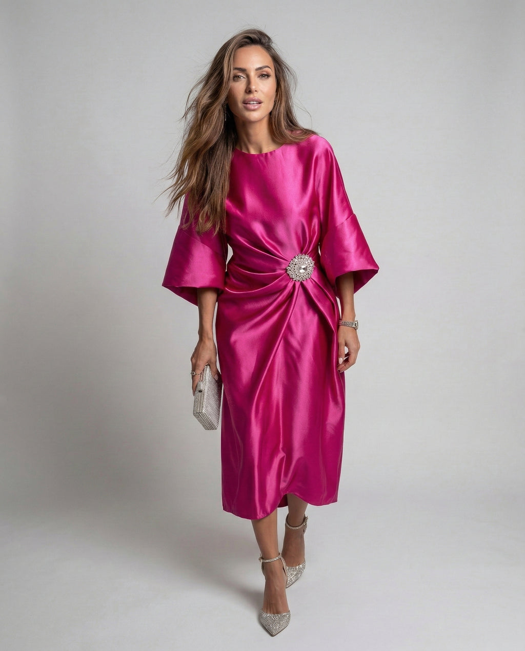 LUZ™ | VESTIDO LARGO DE SATÉN PREMIUM