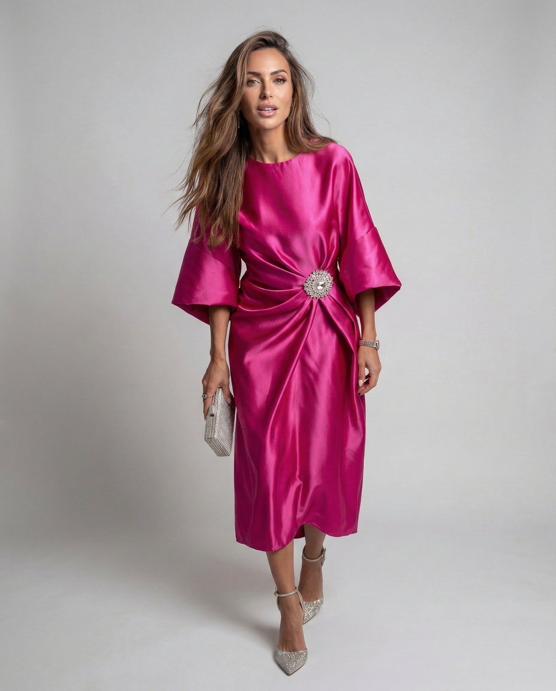LUZ™ | VESTIDO LARGO DE SATÉN PREMIUM