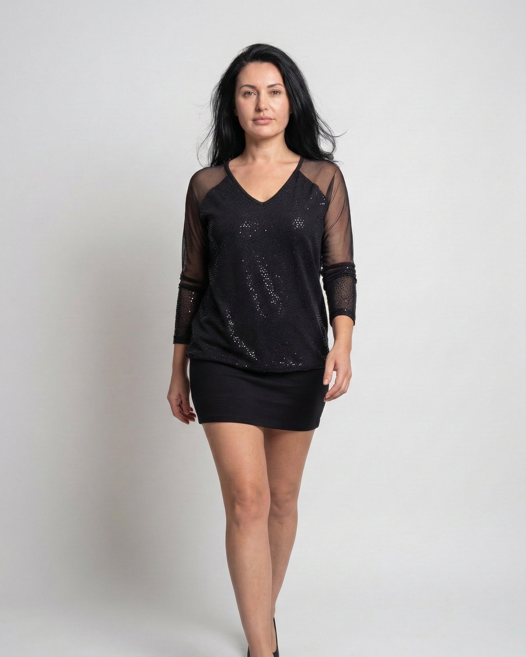 SAMANTA™ | VESTIDO DE MALLA ESCOTADO EN V