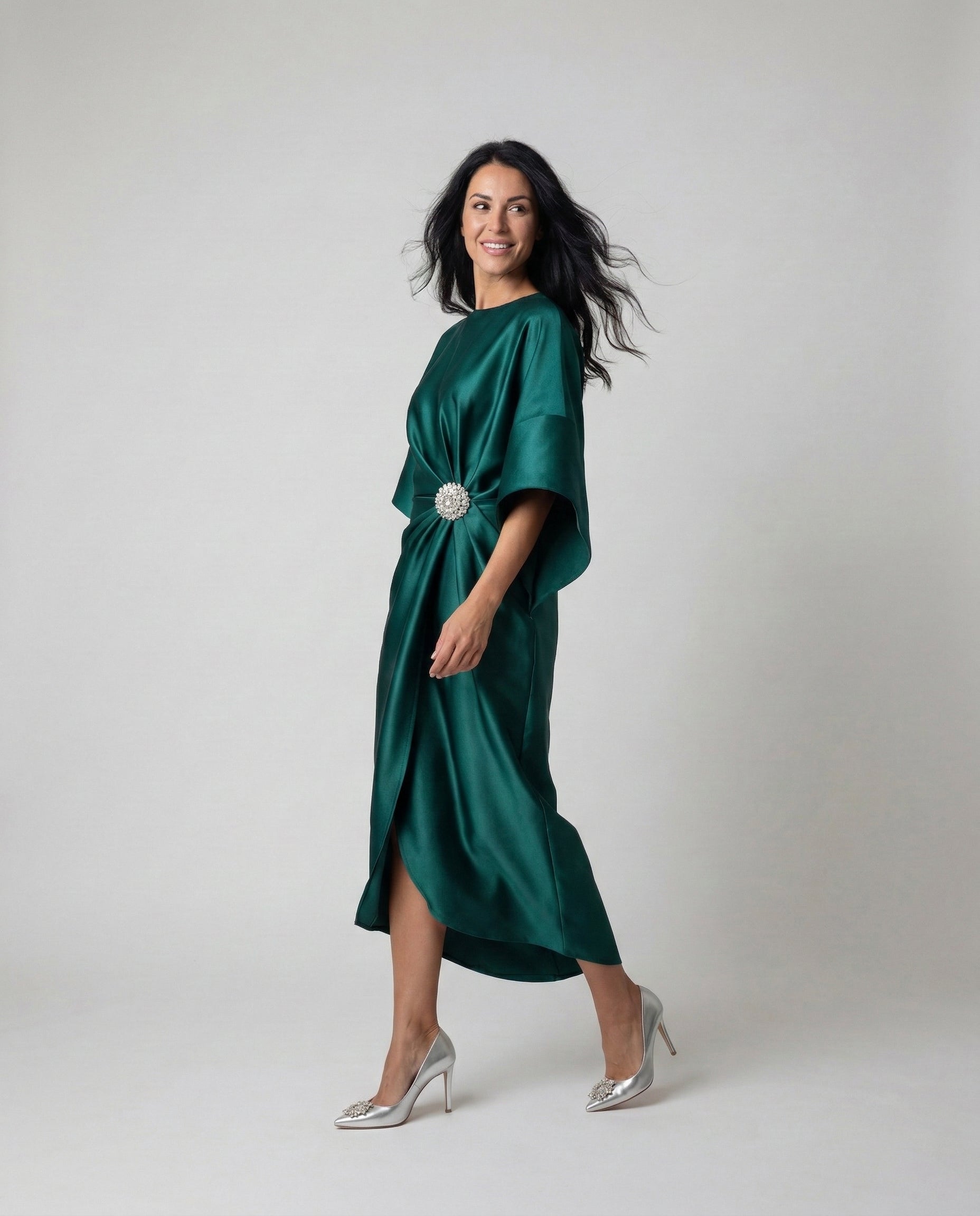 LUZ™ | VESTIDO LARGO DE SATÉN PREMIUM