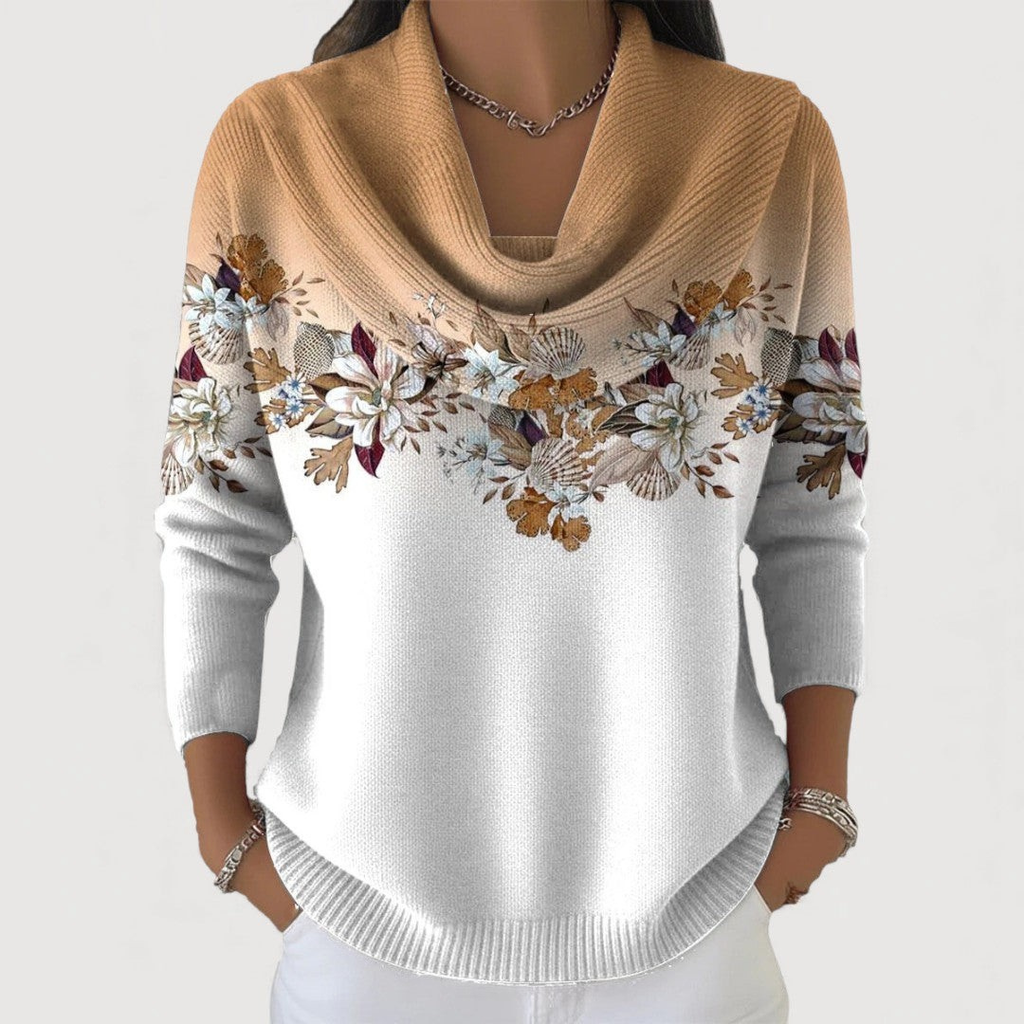 SABRINA™ | SUÉTER FLORAL CUELLO ENVOLVENTE