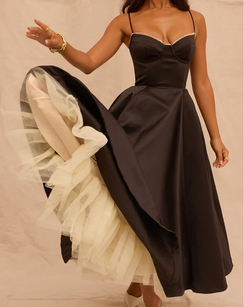 ARIEL™ | VESTIDO MIDI DE LUJO