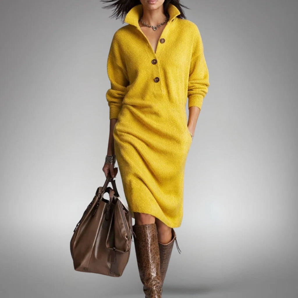 MAITE™ | VESTIDO DE PUNTO SUAVE ABOTONADO