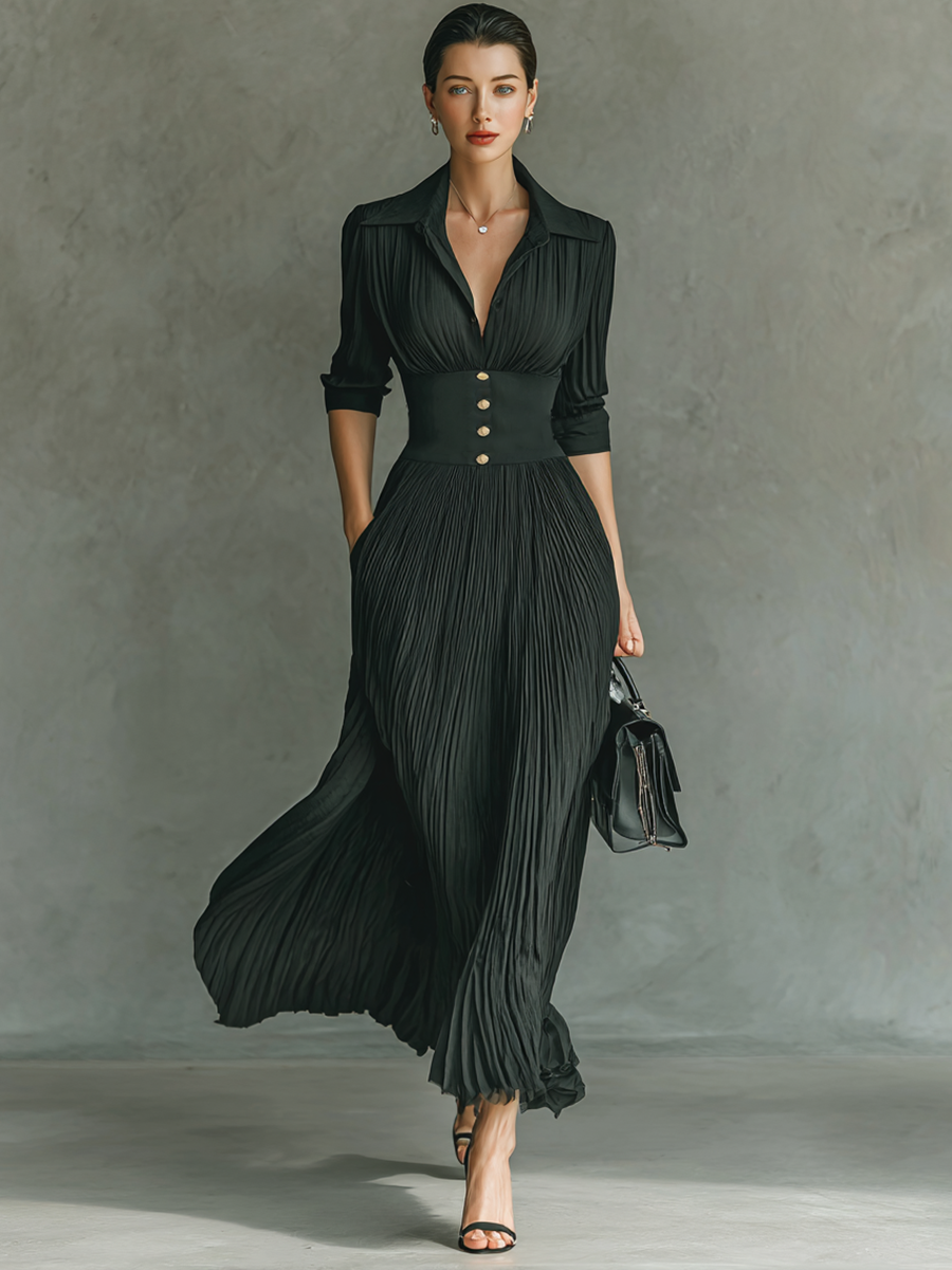 MARGOT™ | VESTIDO MAXI DE CUELLO SOLAPADO