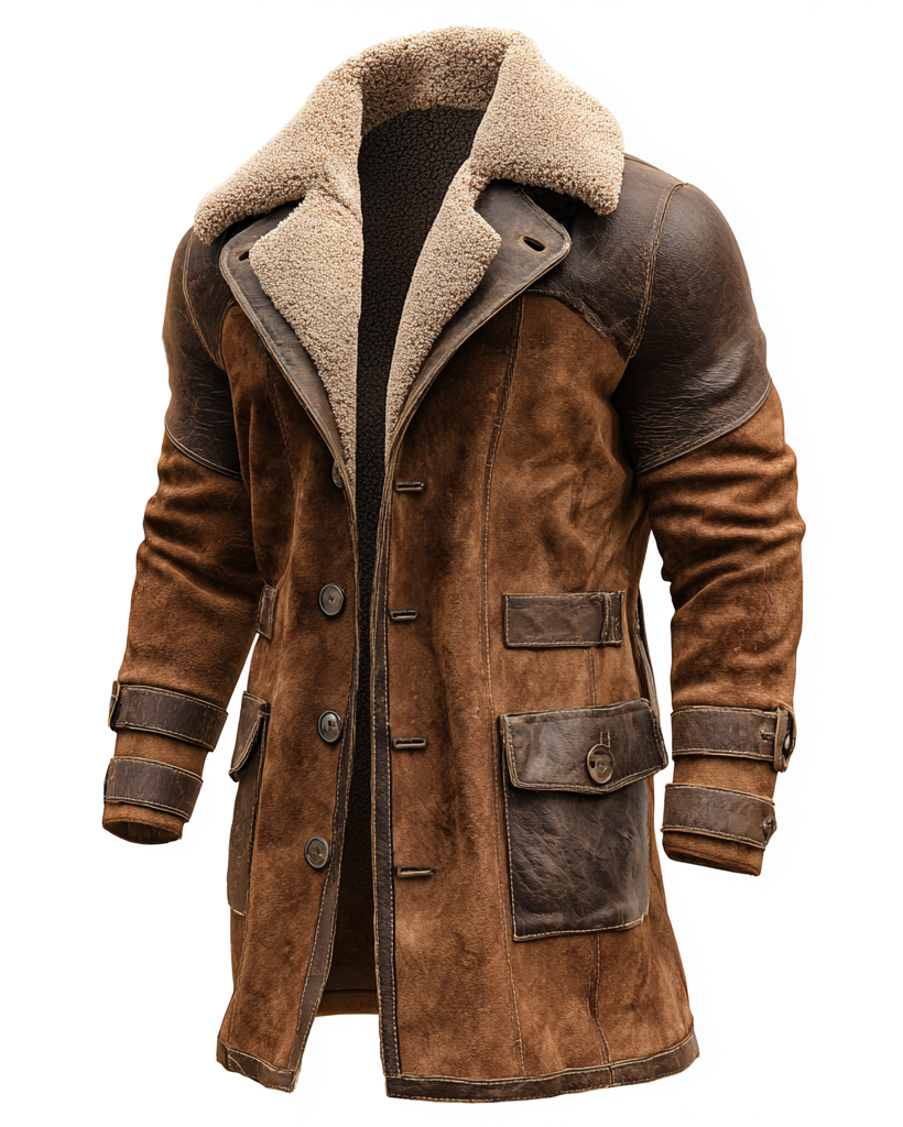 DON GASPAR™ | ABRIGO VINTAGE DE CUERO CON PELAJE