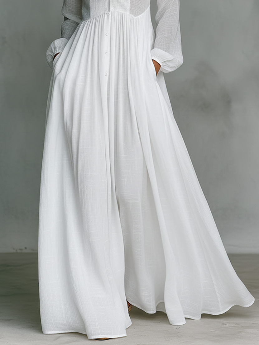 SELENA™ | VESTIDO MAXI DE ALGODÓN Y LINO
