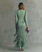 BLANCA™ | VESTIDO ELEGANTE CON MANGAS DE FLECOS