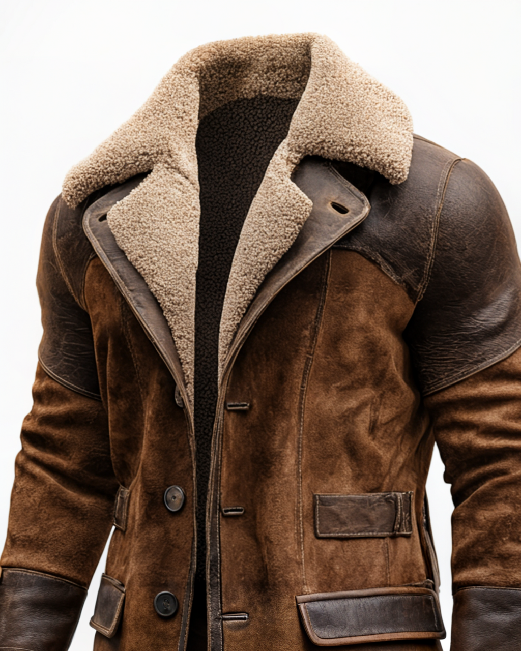 DON GASPAR™ | ABRIGO VINTAGE DE CUERO CON PELAJE