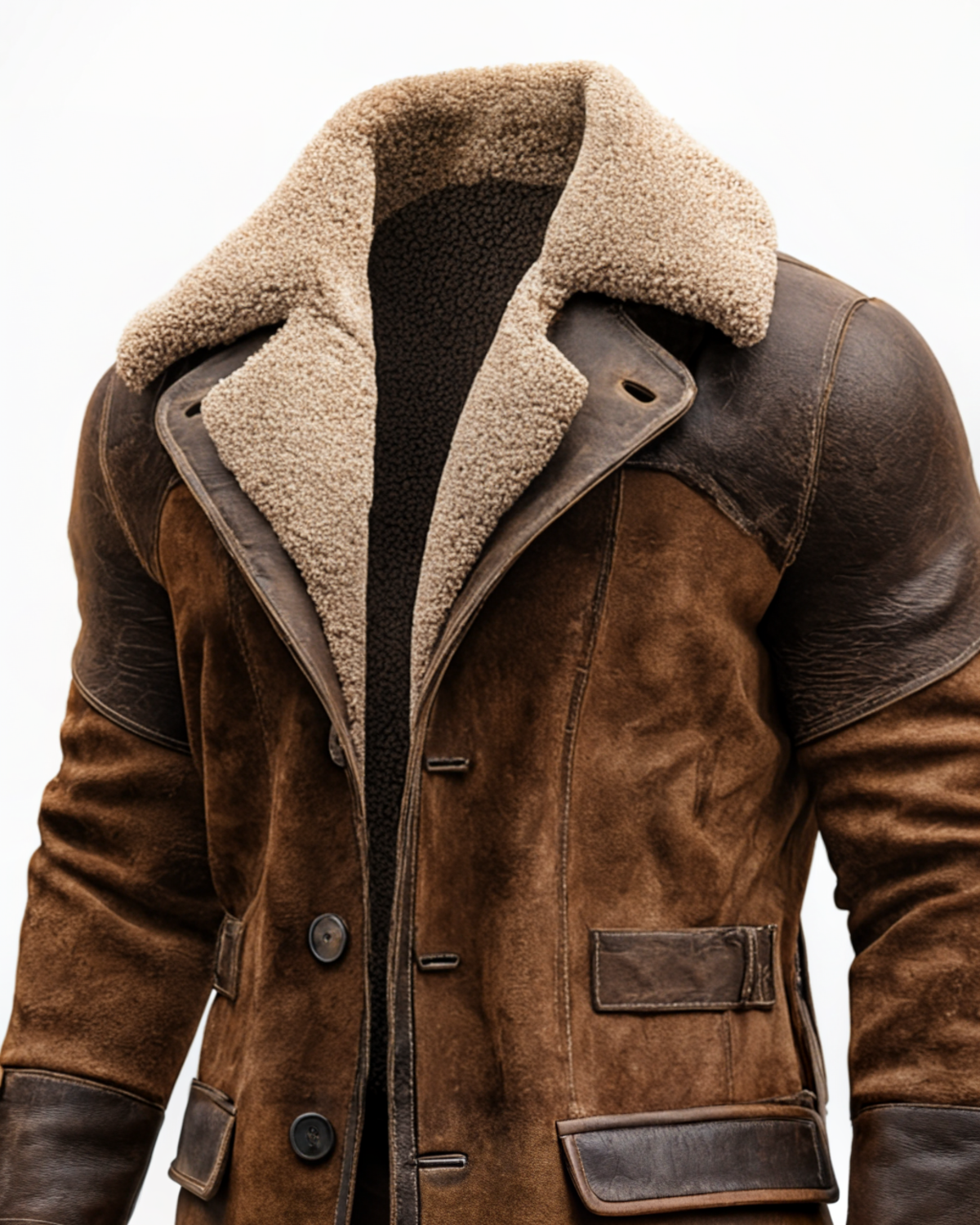 DON GASPAR™ | ABRIGO VINTAGE DE CUERO CON PELAJE