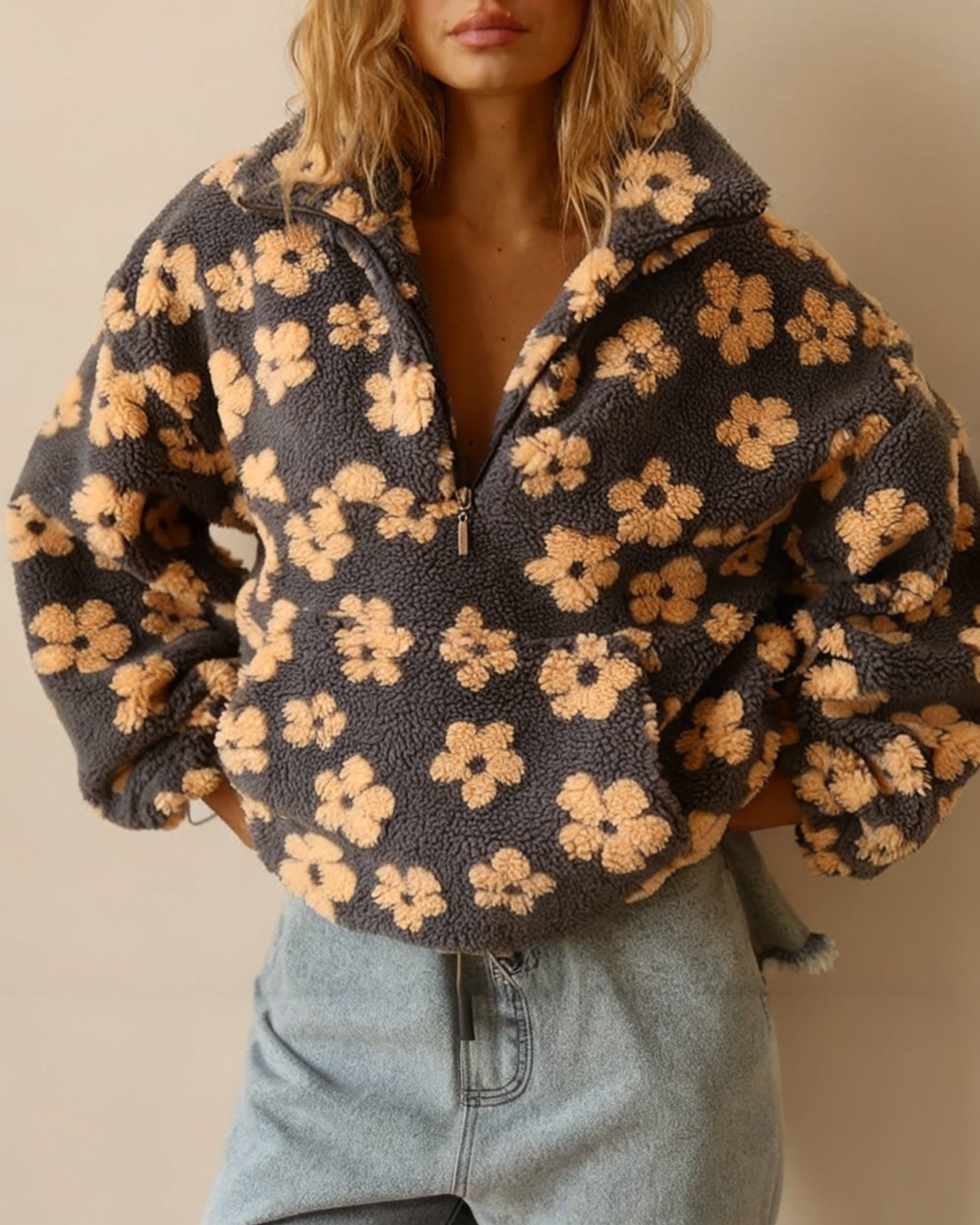 MARISOL™ | SUÉTER DE FELPA ESTAMPADO FLORAL