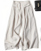 ARIADNA™ | PANTALONES DE LINO PIERNA ANCHA
