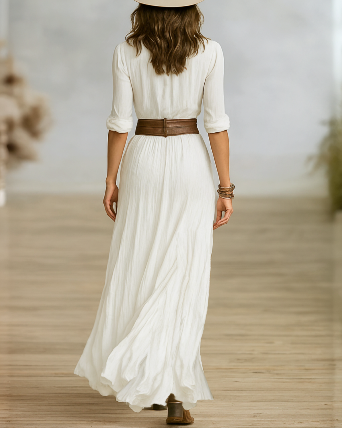 DANIELA™ | VESTIDO MAXI CAMISERO EFECTO LINO