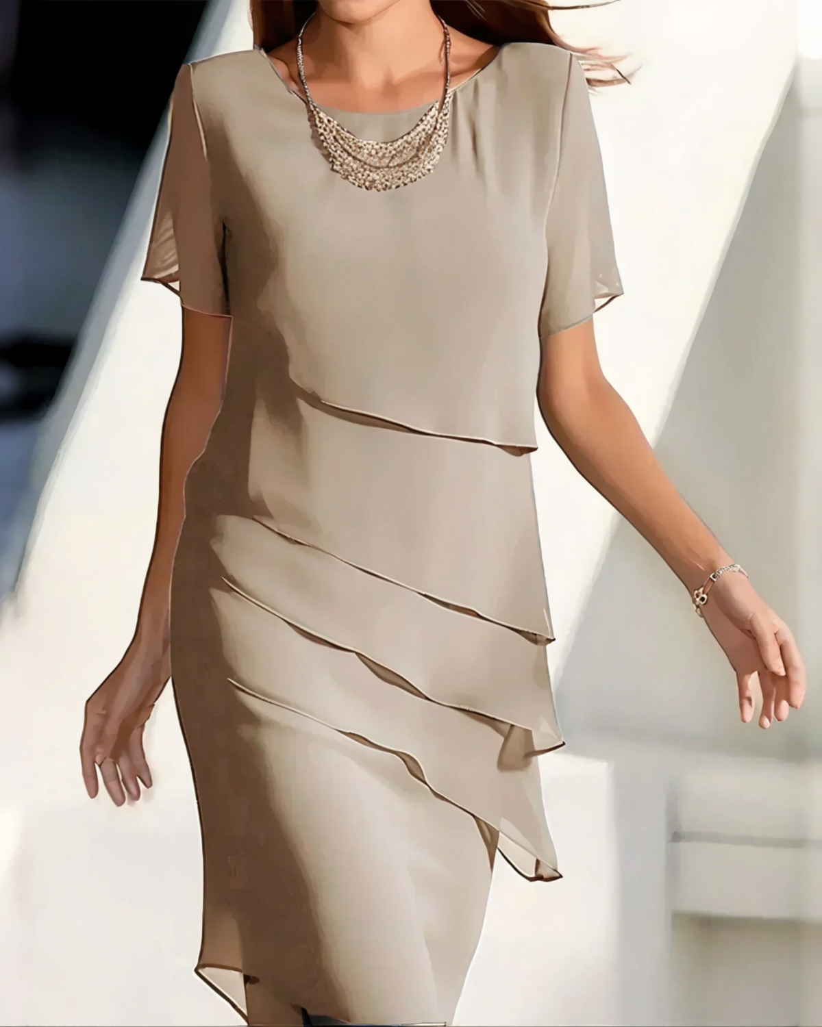 ALEJANDRA™ | VESTIDO MIDI DE CAPAS FLUIDAS