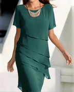 ALEJANDRA™ | VESTIDO MIDI DE CAPAS FLUIDAS