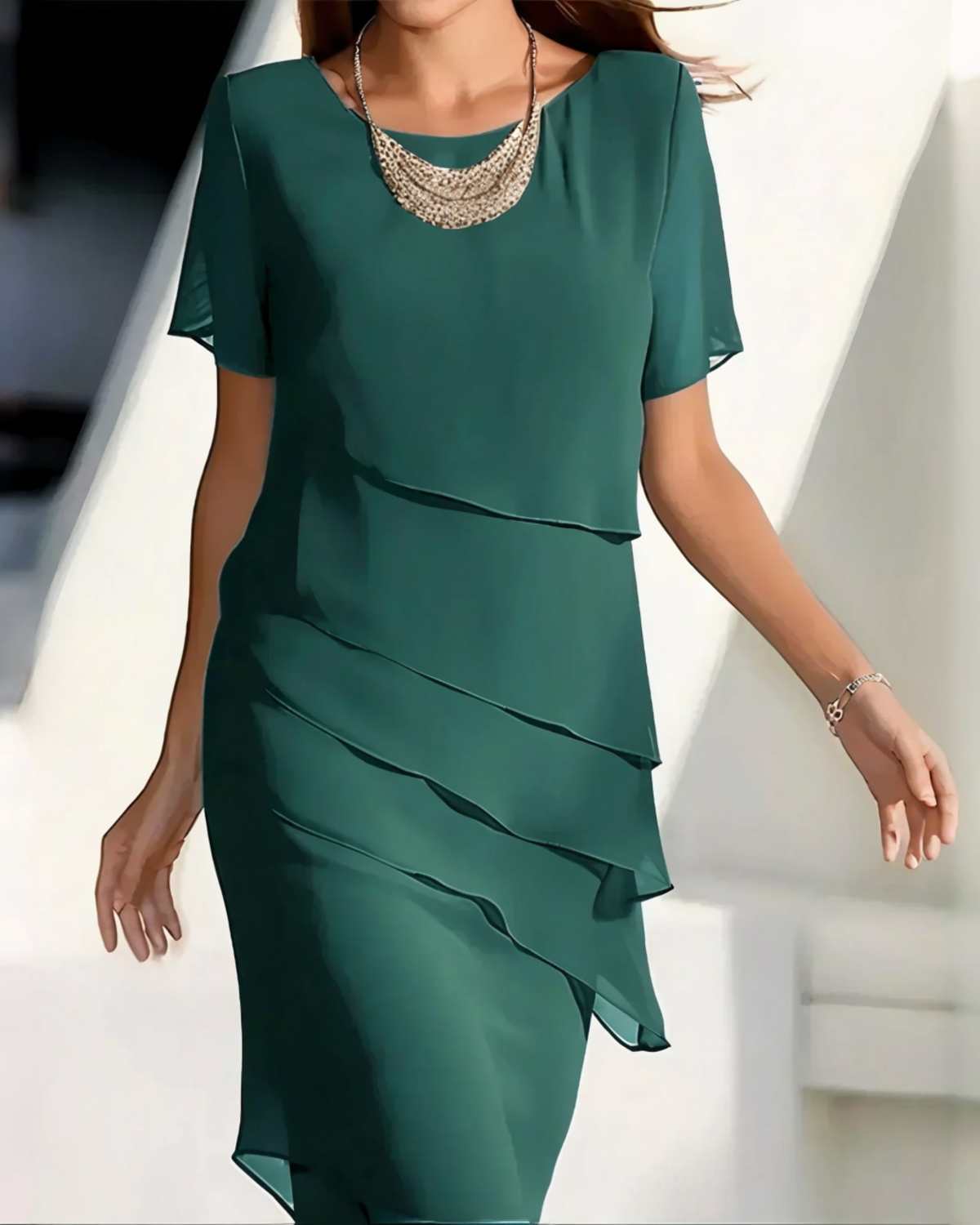 ALEJANDRA™ | VESTIDO MIDI DE CAPAS FLUIDAS
