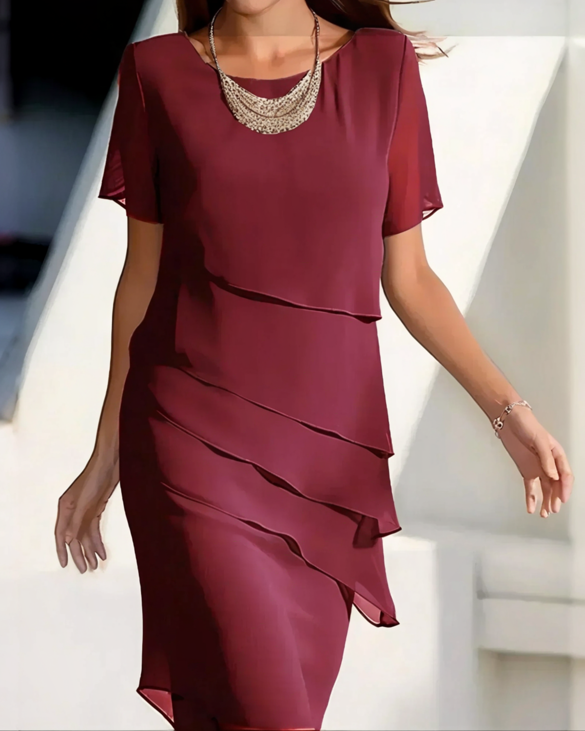 ALEJANDRA™ | VESTIDO MIDI DE CAPAS FLUIDAS