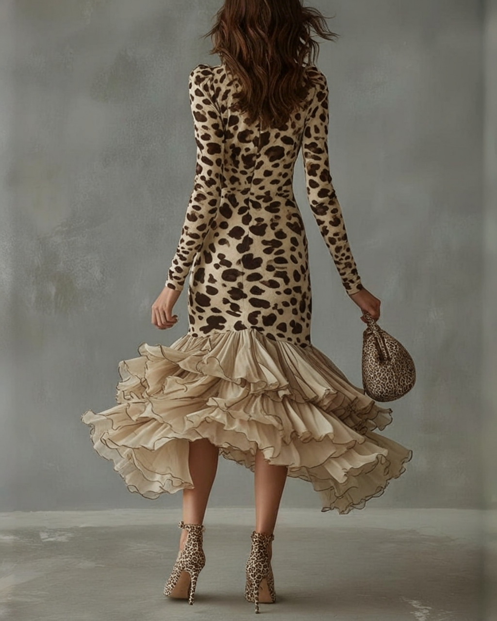 CLARA™ | VESTIDO CON ESTAMPADO ANIMAL Y VOLANTES