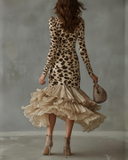 CLARA™ | VESTIDO CON ESTAMPADO ANIMAL Y VOLANTES