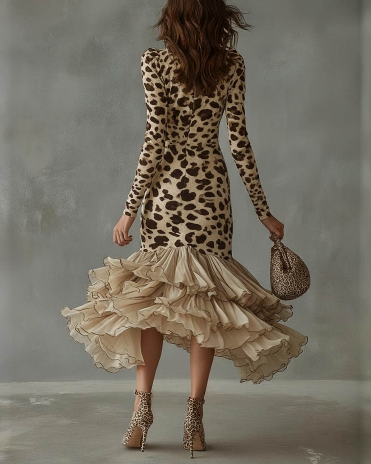 CLARA™ | VESTIDO CON ESTAMPADO ANIMAL Y VOLANTES