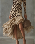 CLARA™ | VESTIDO CON ESTAMPADO ANIMAL Y VOLANTES