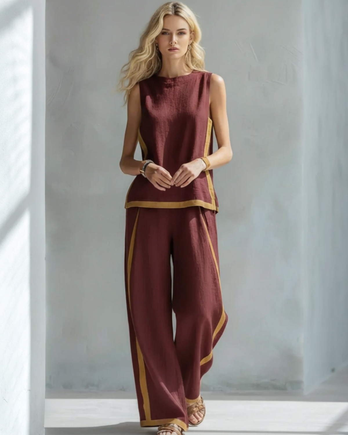 LEILA™ | CONJUNTO ELEGANTE DE ALGODÓN Y LINO